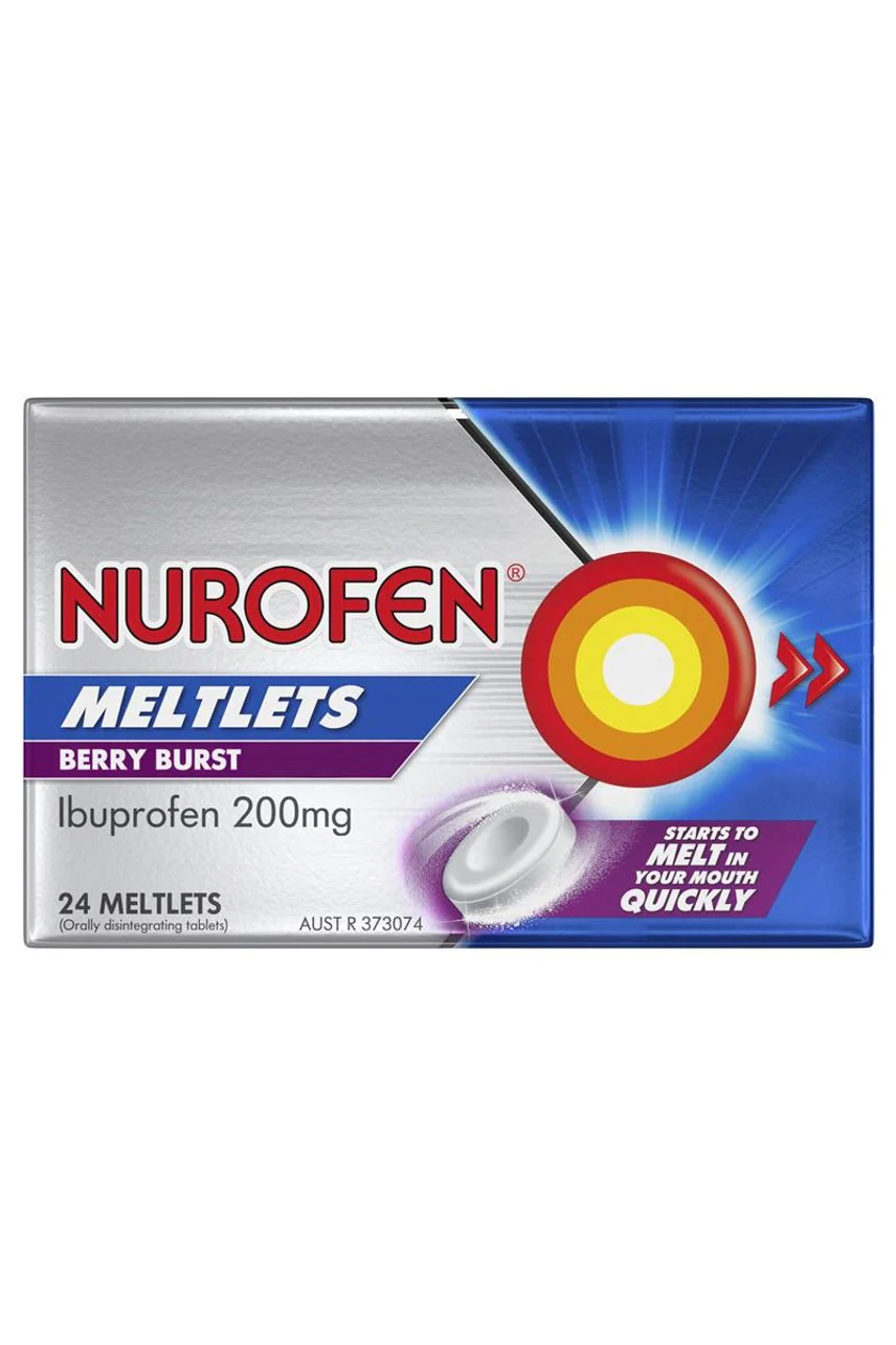 Nurofen Meltlets Berry Burst 200mg Ibuprofen 24 Pack