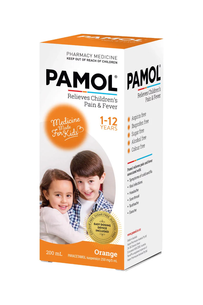 PAMOL Orange Colour Free Liquid 200ml