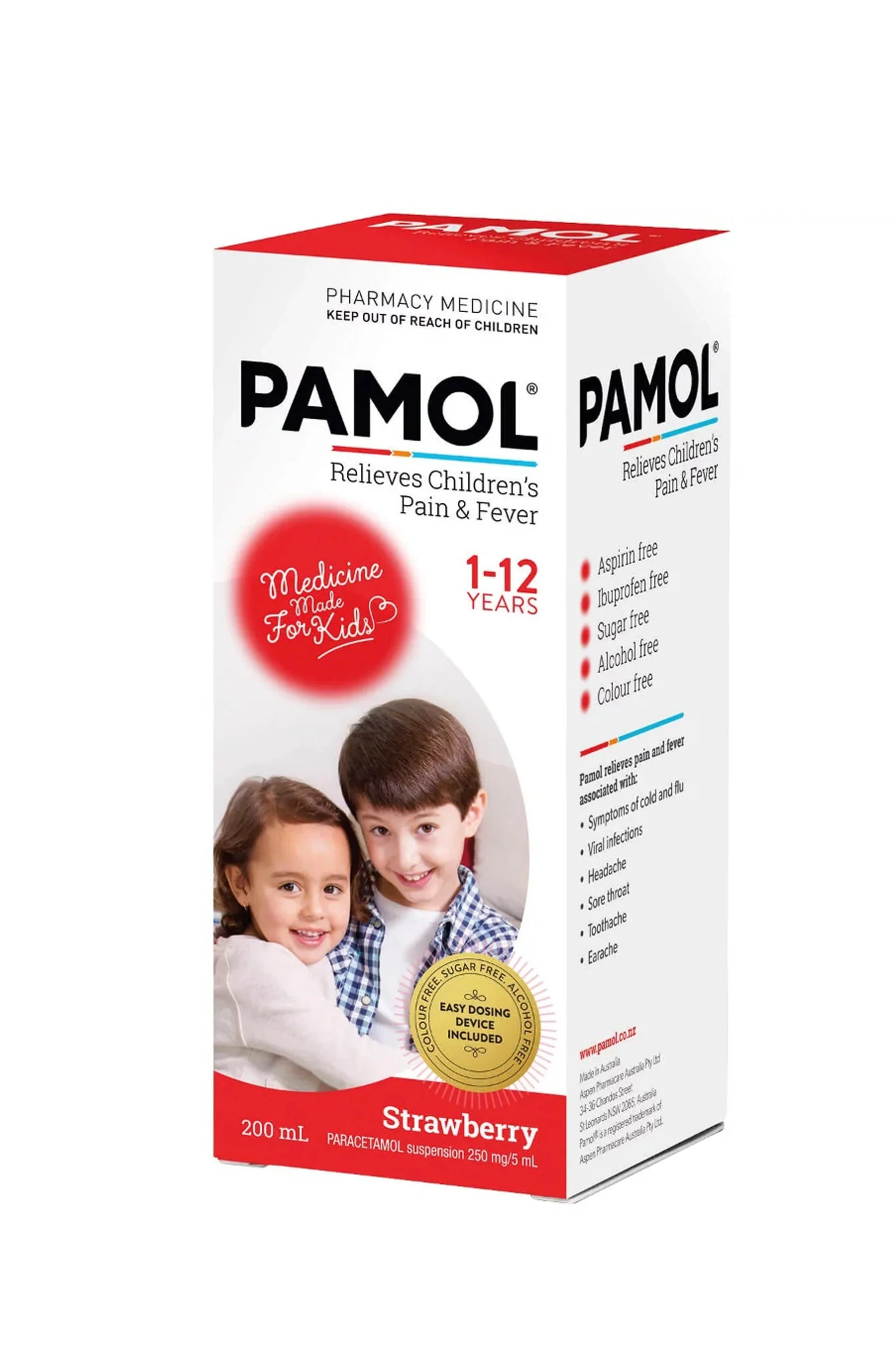PAMOL Strawberry Colour Free Liquid 200ml