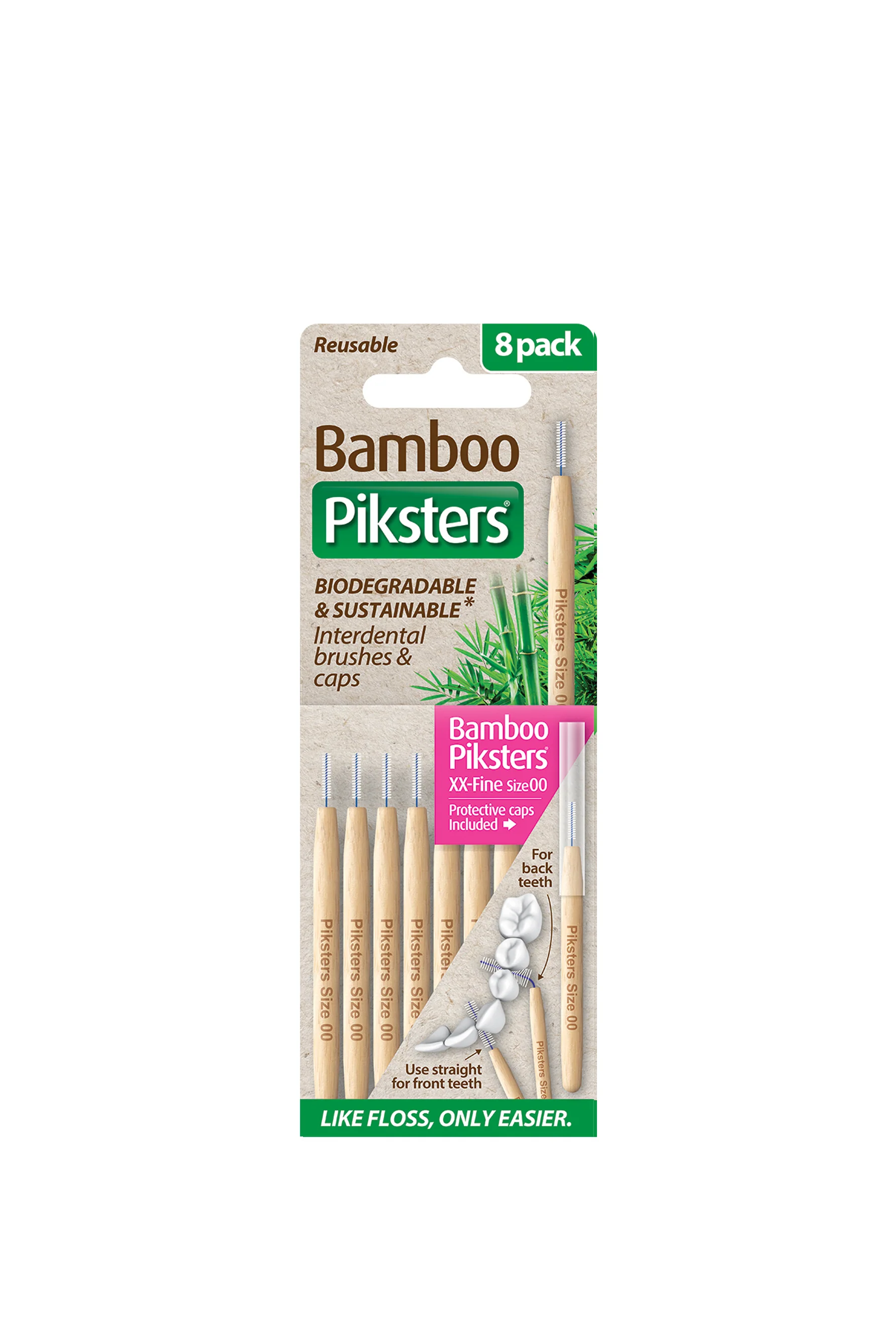 PIKSTERS Bamboo Pink Size 00 - 8 Pack