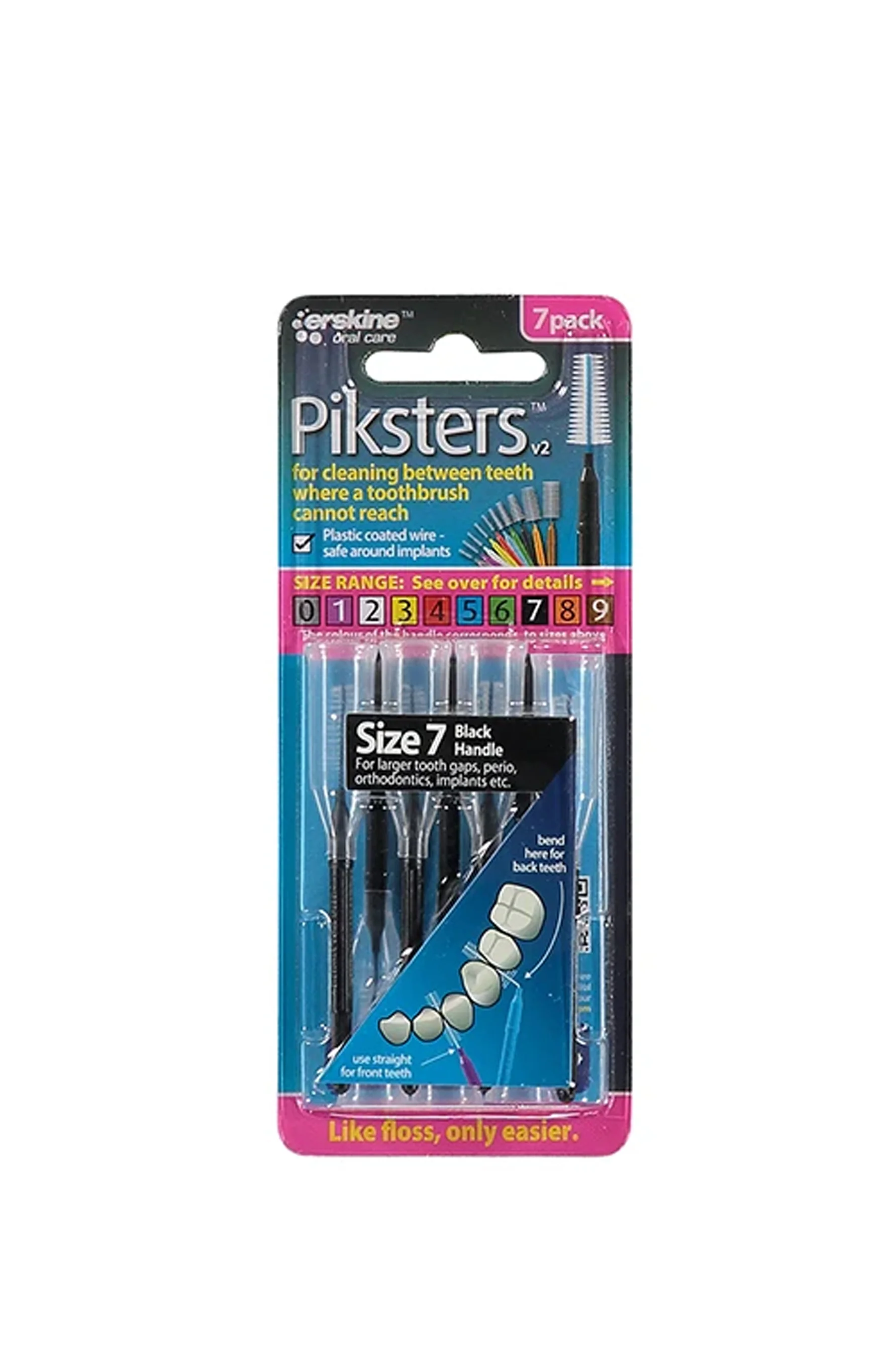 PIKSTERS Interdental Brushes Size 7 Black 1.8mm Tapered 7