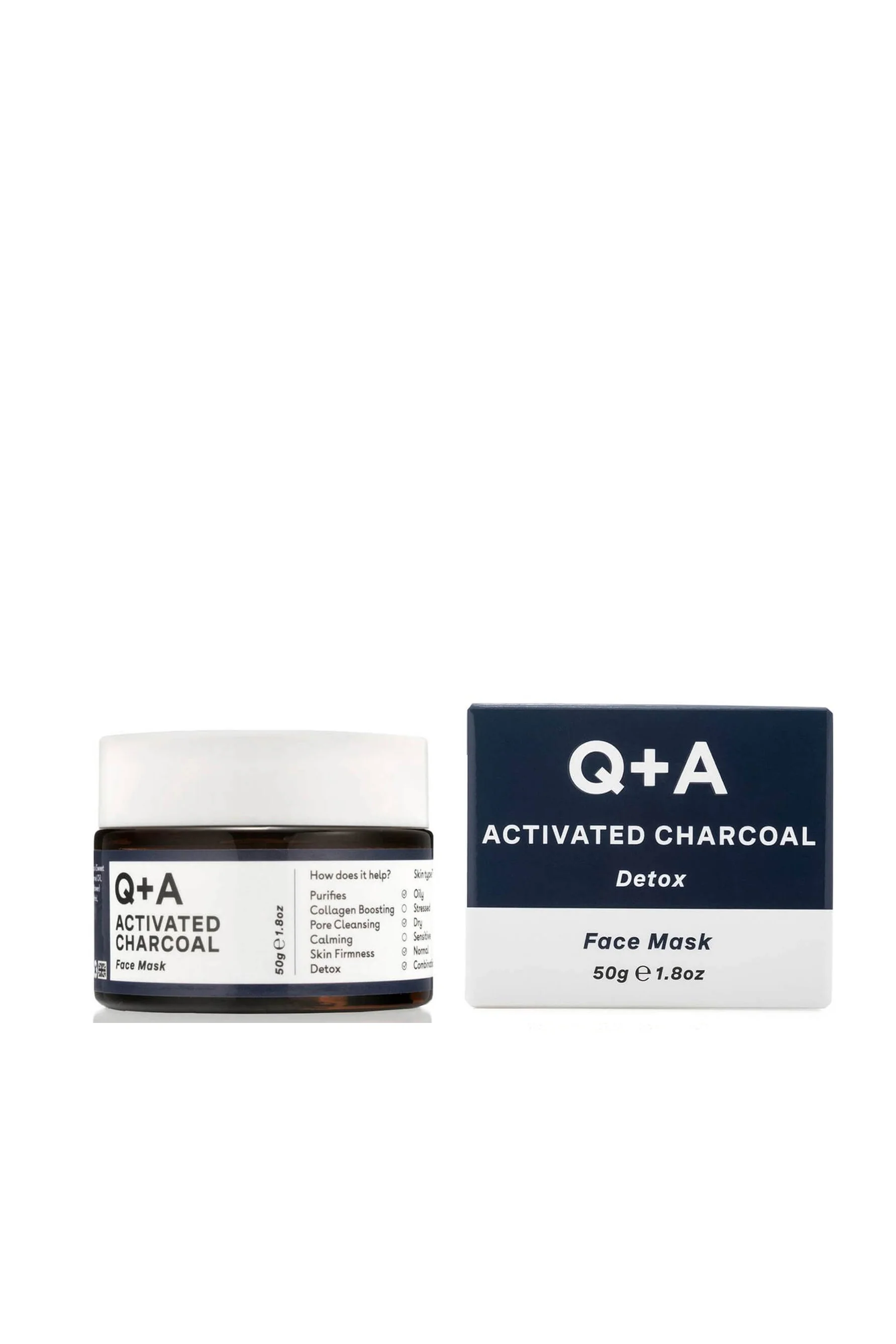 Q+A Active Charcoal Face Mask 50g