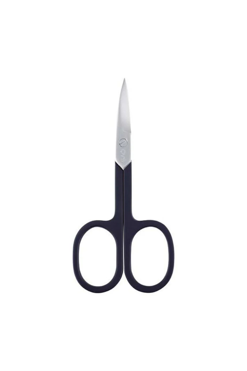 QVS 10-1050 Nail Scissors-Curved Blades-Soft Touch-Black