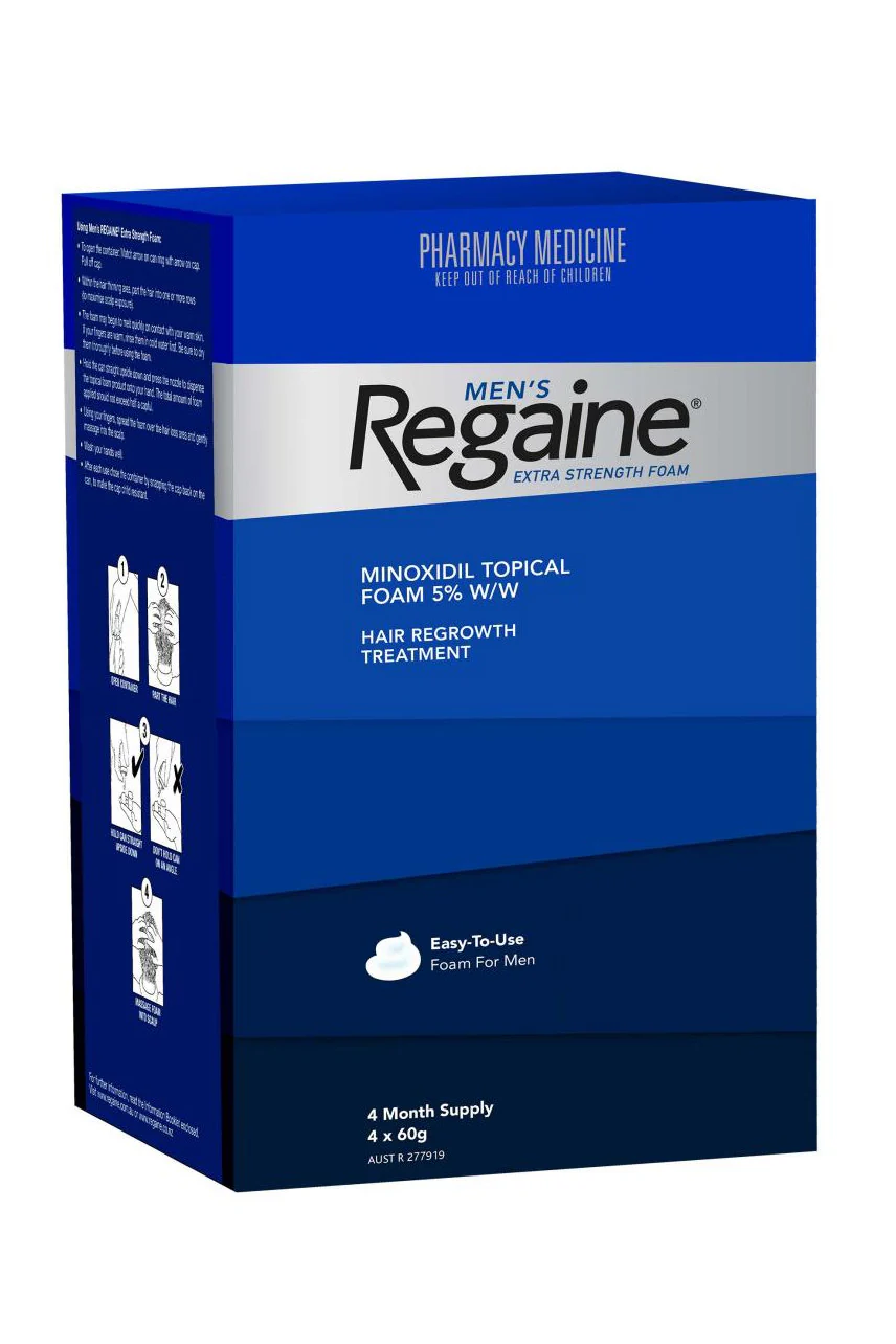 REGAINE Extra Strength Men Foam 4 Months 4x60g