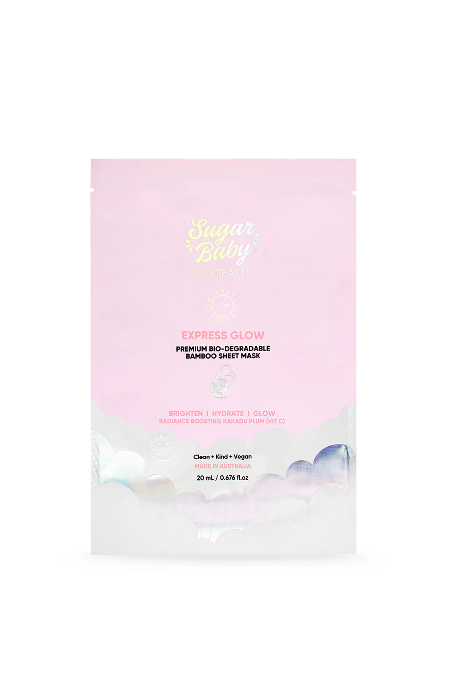 SUGAR BABY EXPRESS Glow Sheet Biodegradable Bamboo Mask 20ml