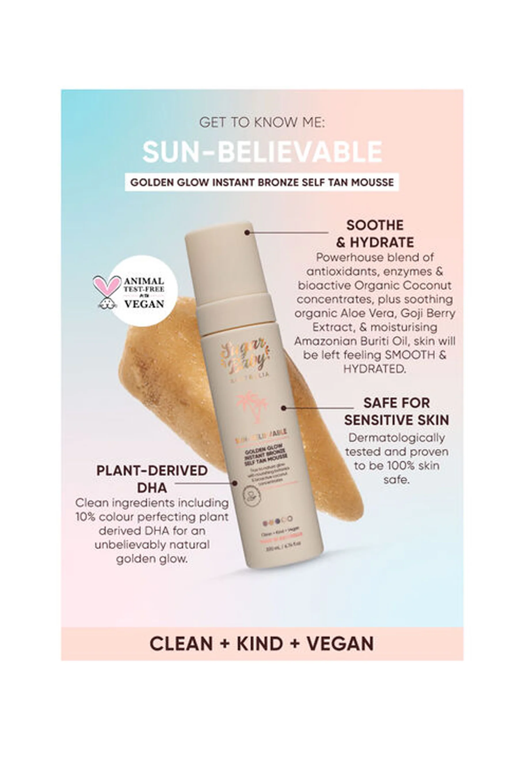 SUGARBABY Sun-Believable Tan Mousse 200ml - Image 2