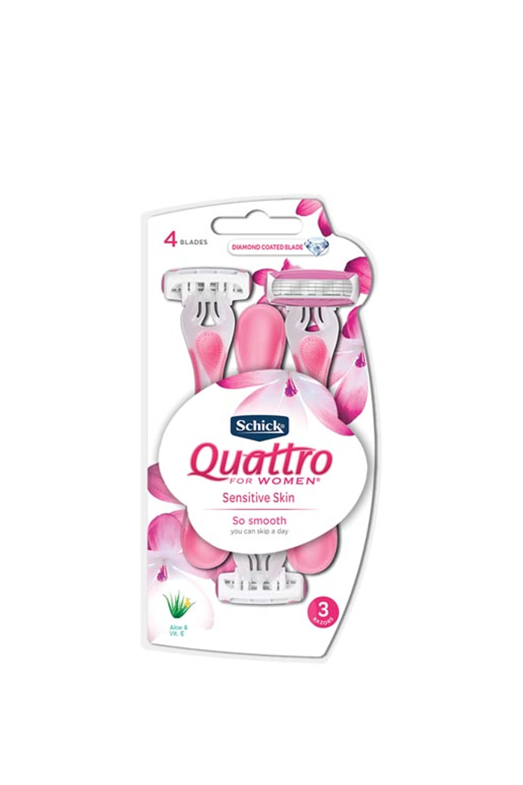 SCHICK Quattro For Women Disposable Shavers Aloe & Vitamin E