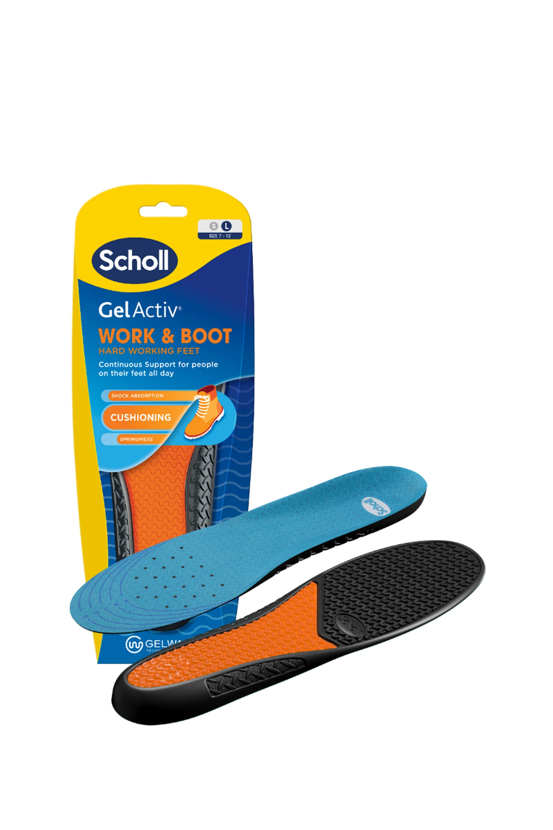 SCHOLL Gel Activ Insole Work & Boot Large