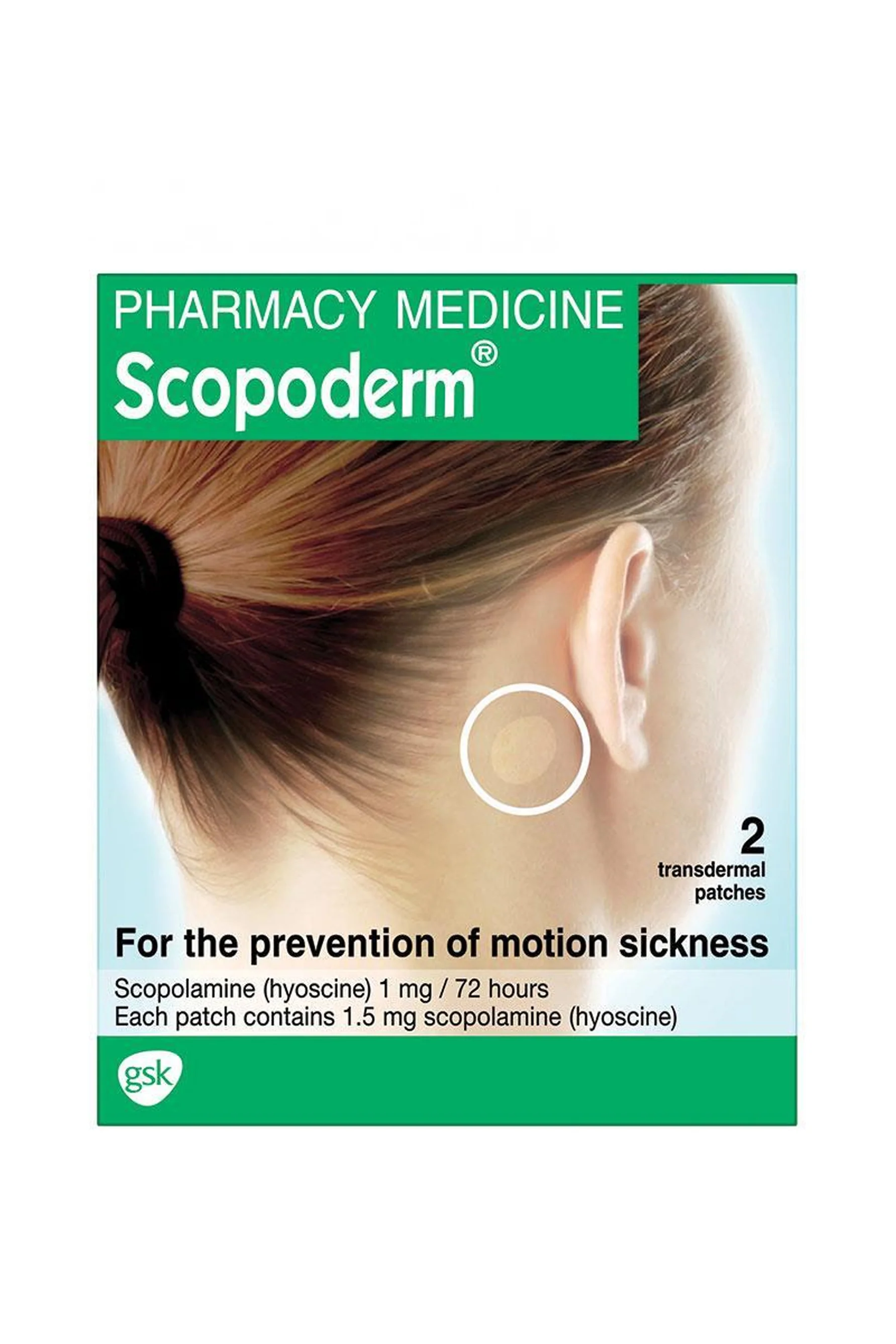 Scopoderm Motion Sickness 1.5mg 2 Patches