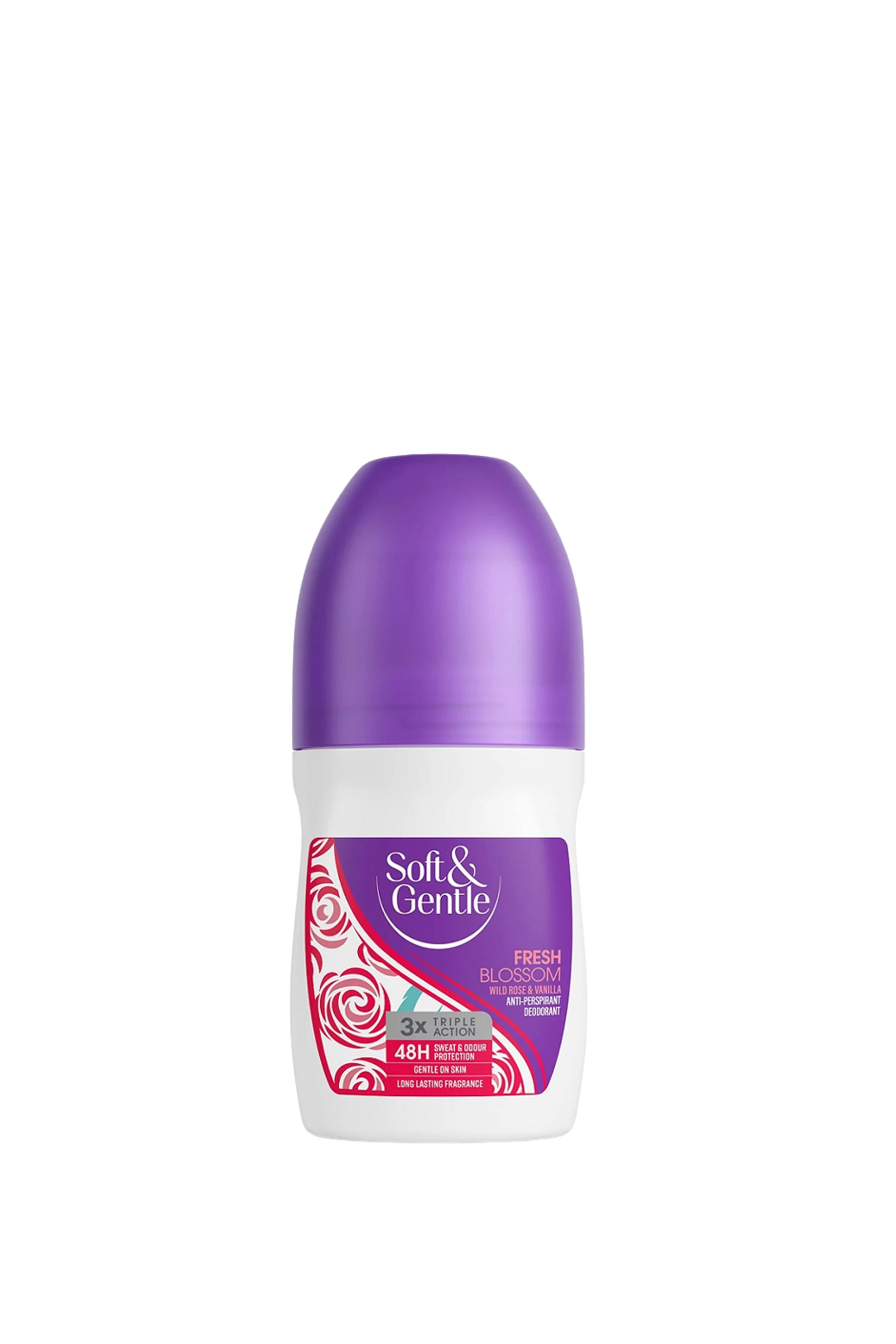 SOFT & GENTLE 48hr Antiperspirant Deodorant Roll On Fresh Blossom 50ml