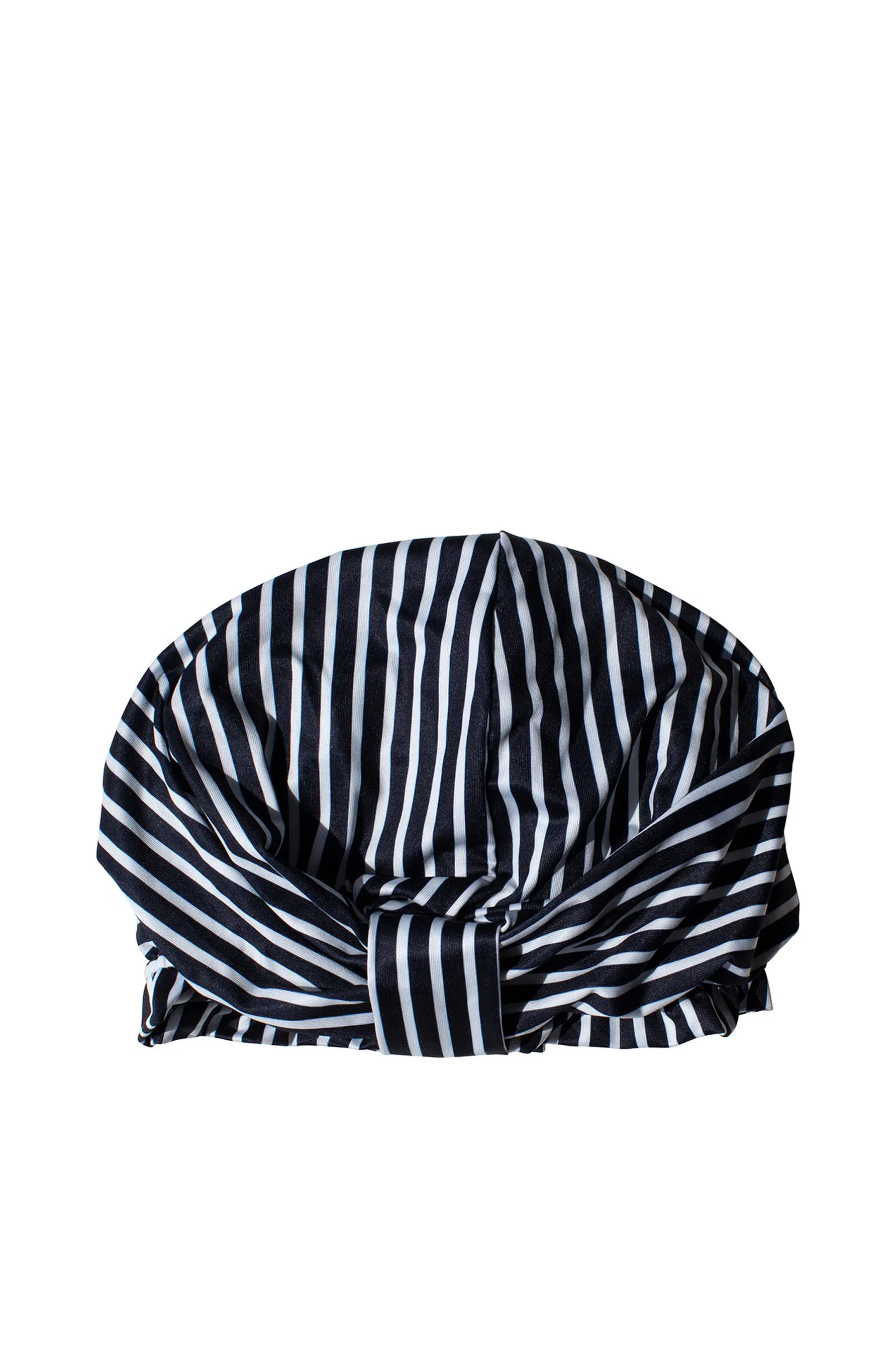 SIMPLY ESSENTIAL 21-1304BWS Turban Shower Cap Black and White