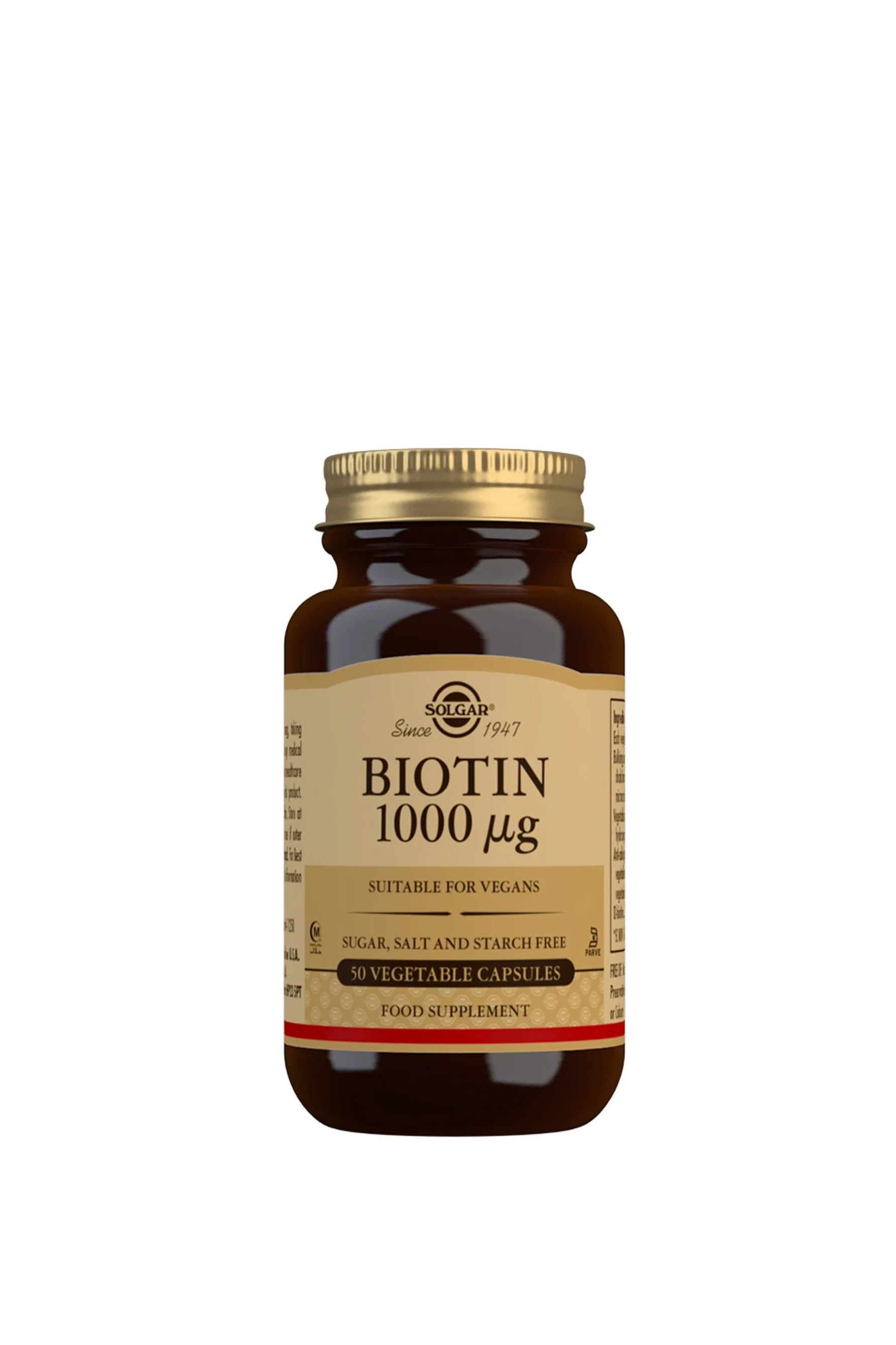 SOLGAR Biotin 1000mcg 50 Vege Capsules