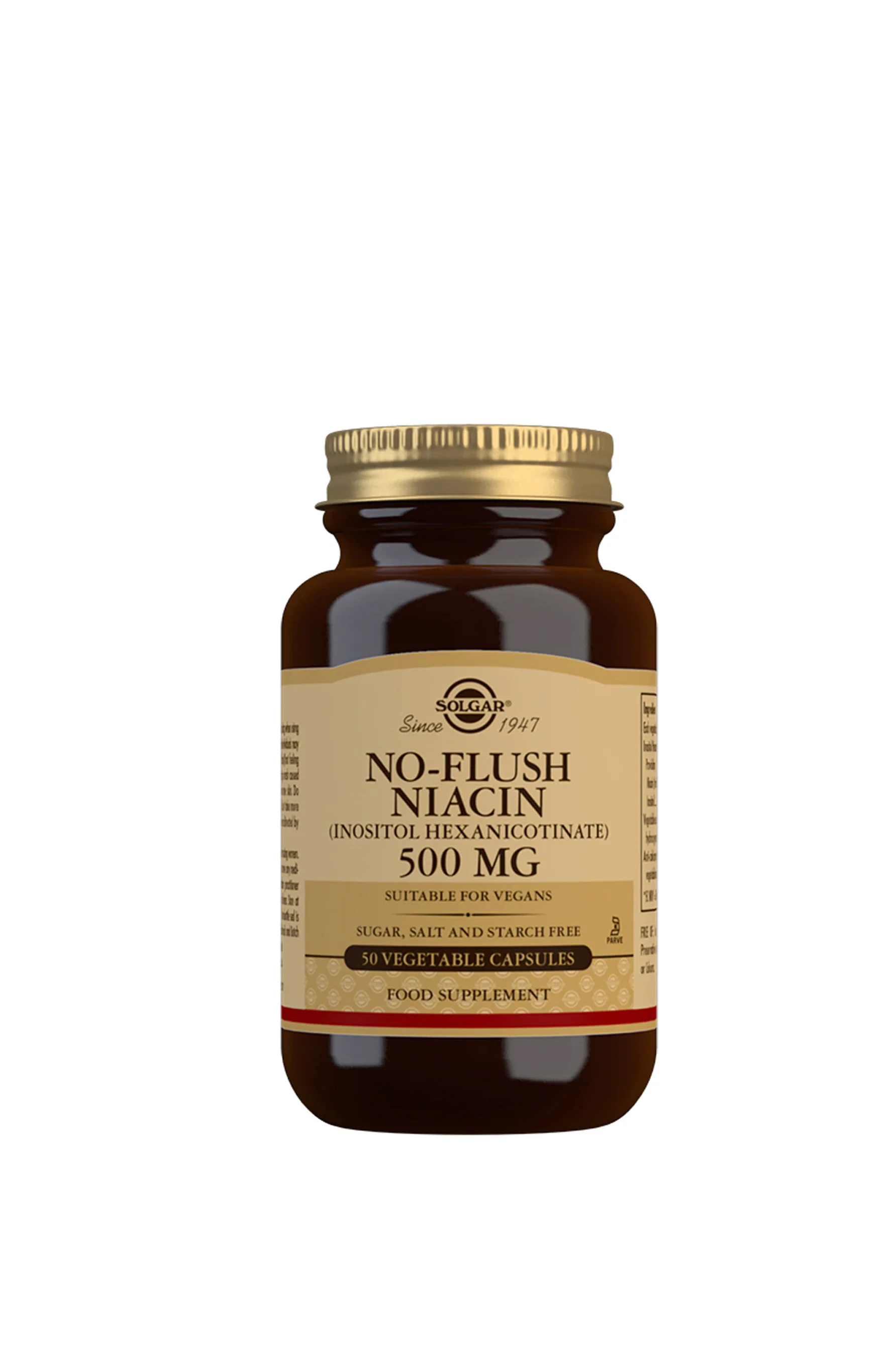 SOLGAR No Flush Niacin 500mgs 50 Caplsules