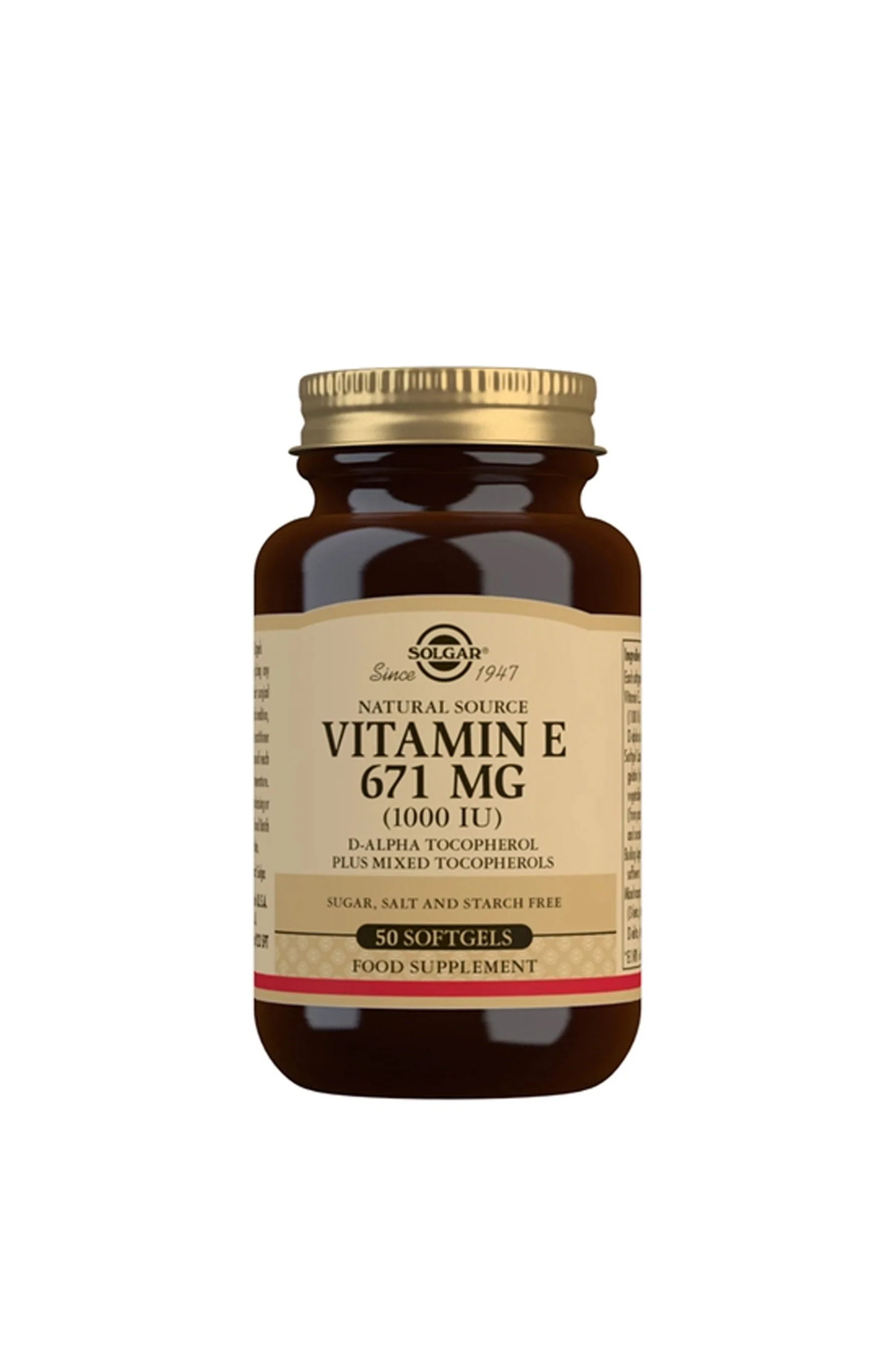 SOLGAR Vitamin E 671mg (1000IU) 50 Softgels