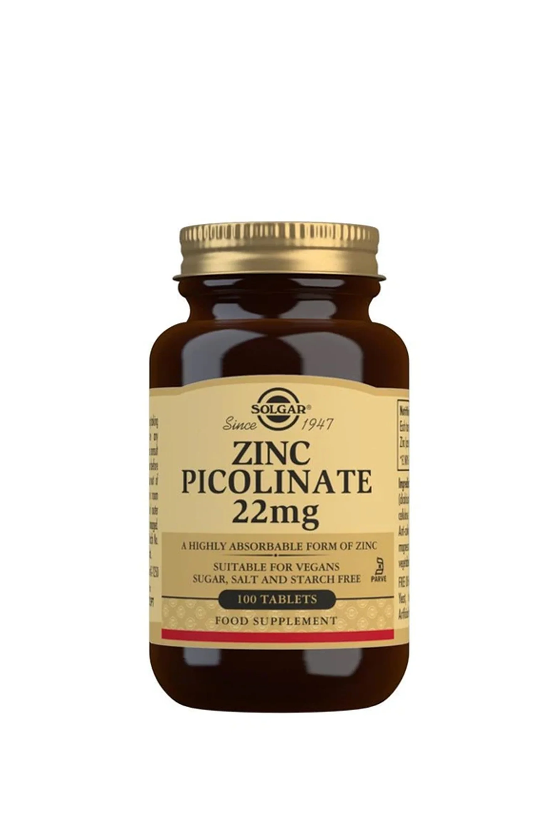 SOLGAR Zinc Picolinate 100 Tablets