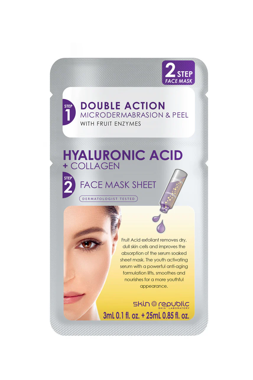 SKIN REPUBLIC 2Step Hyaluronic Acid & Collagen Mask
