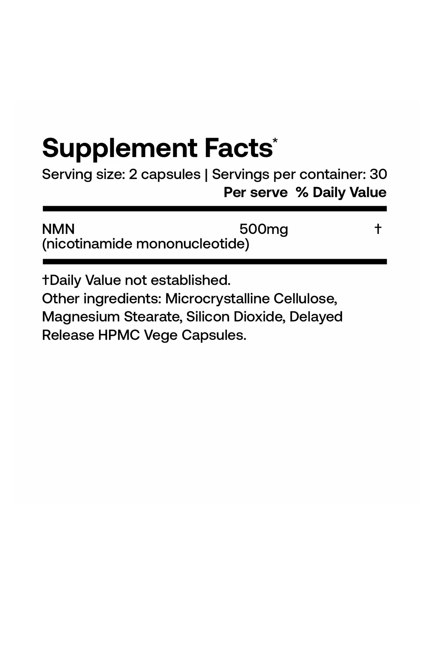 SRW NMN Cellular Energy 500mg 60s - Image 2