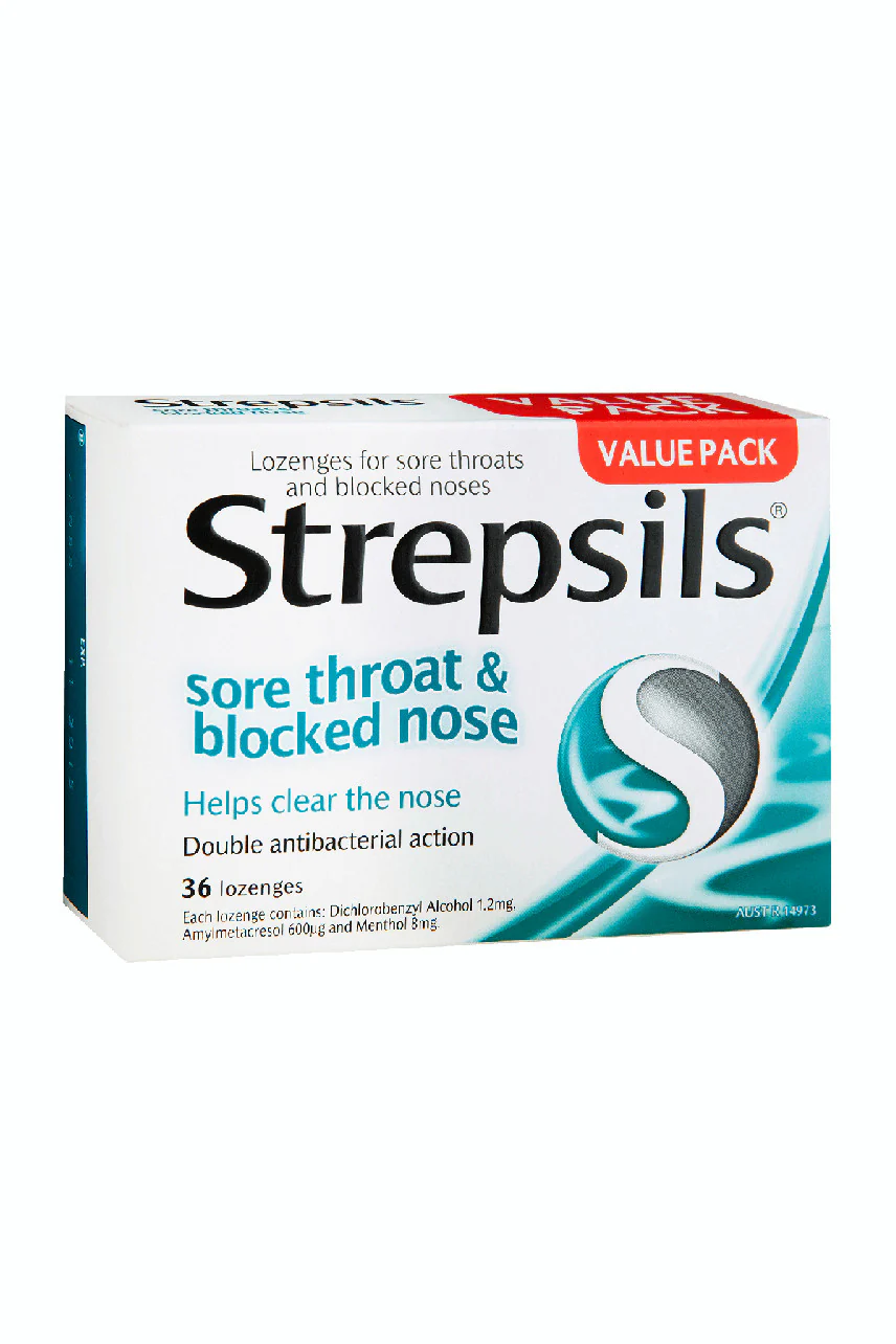 STREPSILS Sore Throat Block Nose Lozenges 36