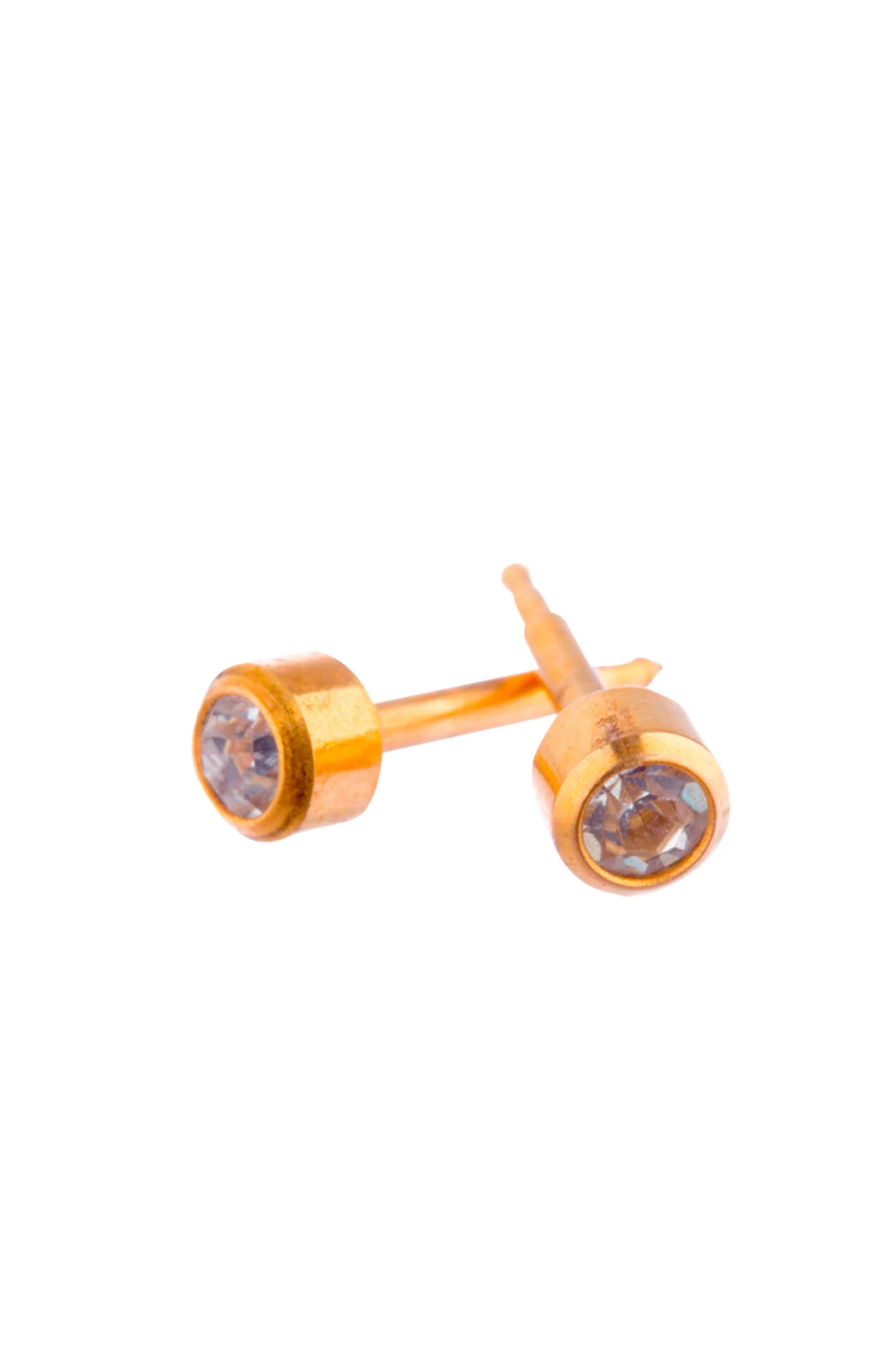 STUDEX HL204Y Birthstone April Gold Studs