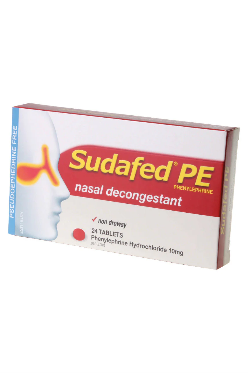SUDAFED PE Nasal Decongestant 10mg 24 Tabs