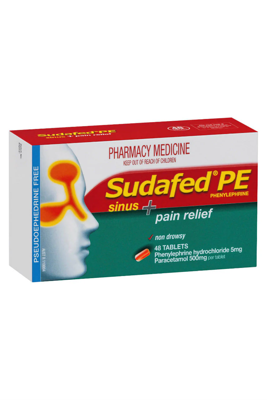 SUDAFED PE Sinus + Pain Relief 48 Tabs