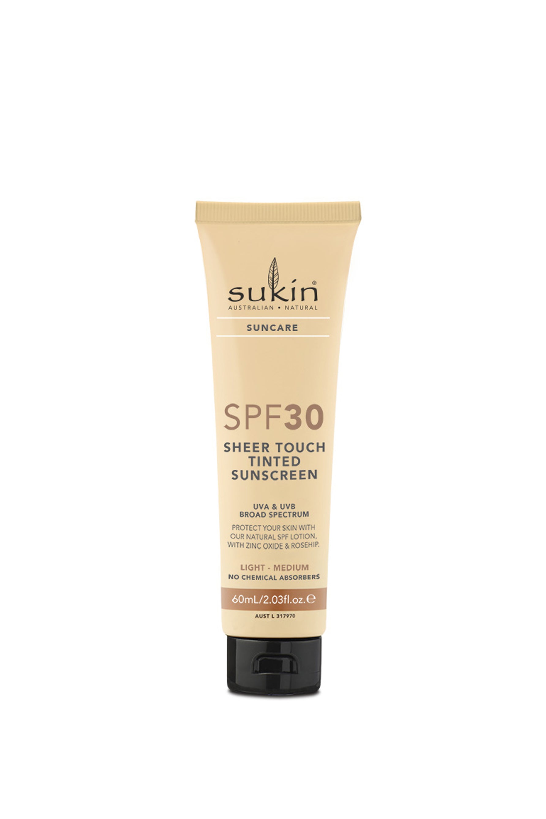 SUKIN SPF30 Sheer Touch Facial Sunscreen Light/Medium 60ml