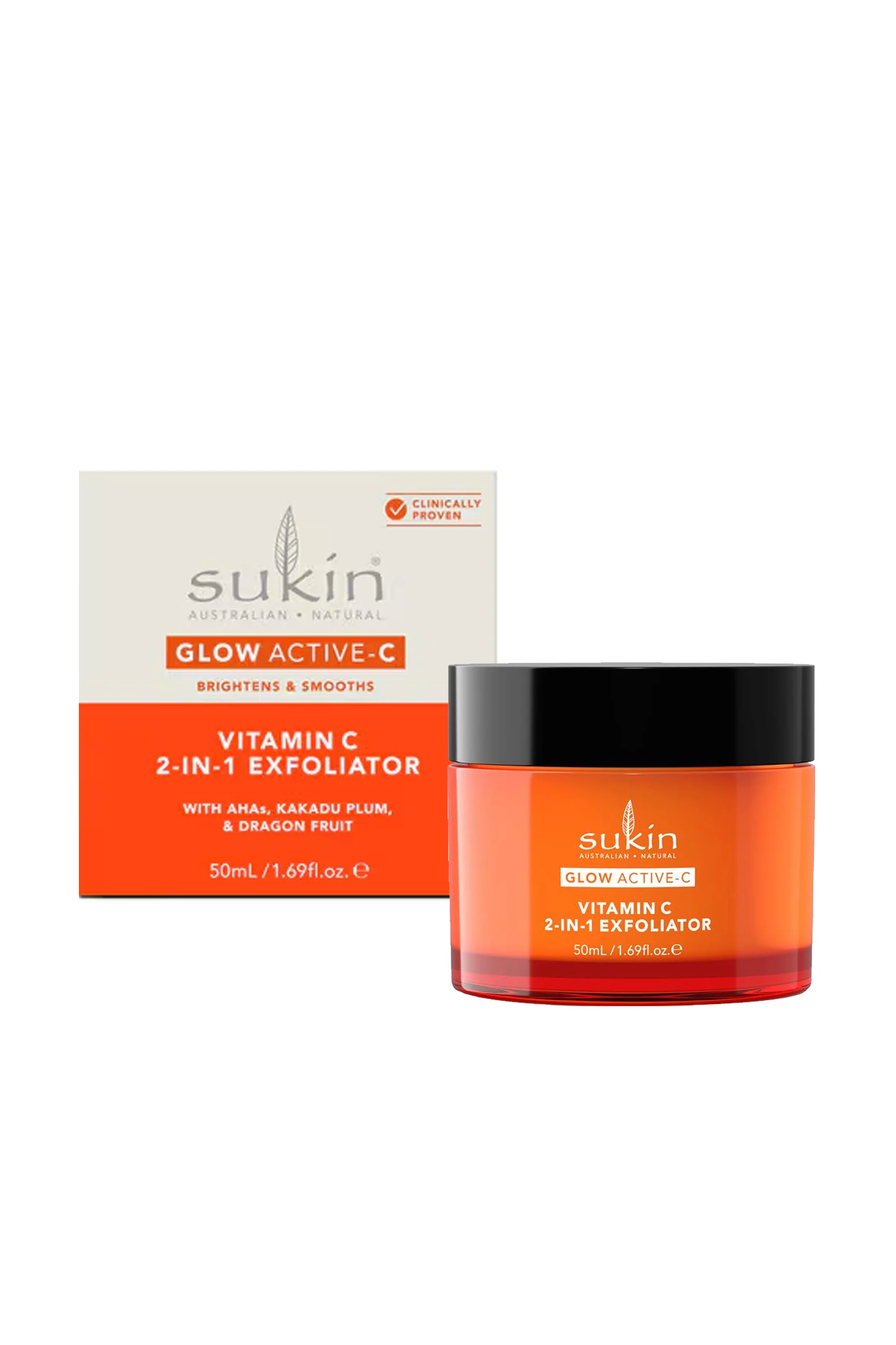 SUKIN Glow Active Vitamin C 2in1 Exfoliator 50ml