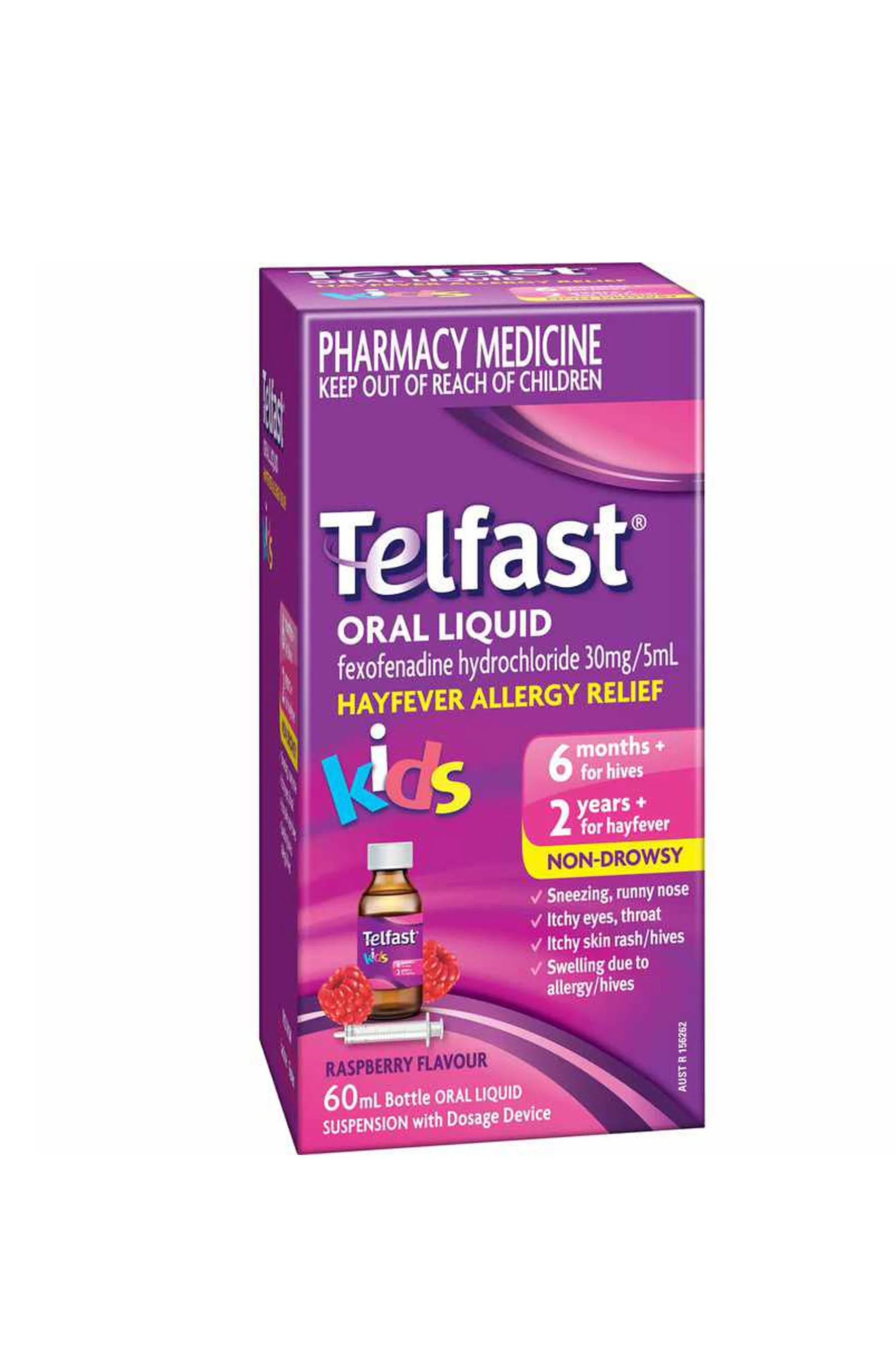 TELFAST Oral Liquid Suspension Kid Raspberry 150ml