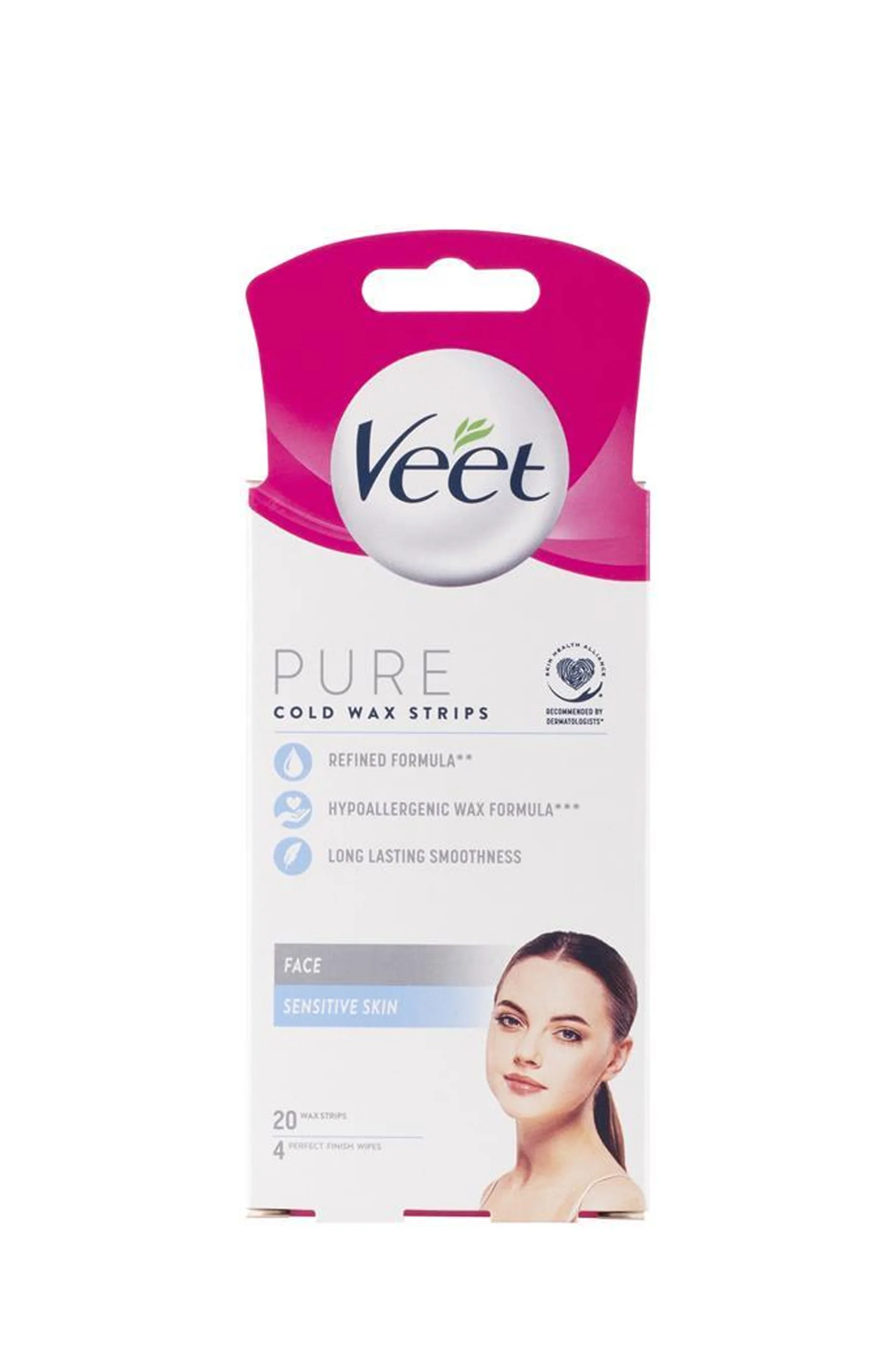 VEET Pure Cold Wax Strips Face 20 Pack