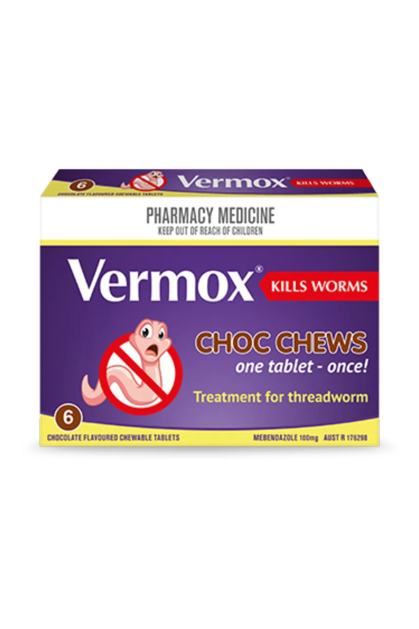 VERMOX Choc Chews Tabs 6s