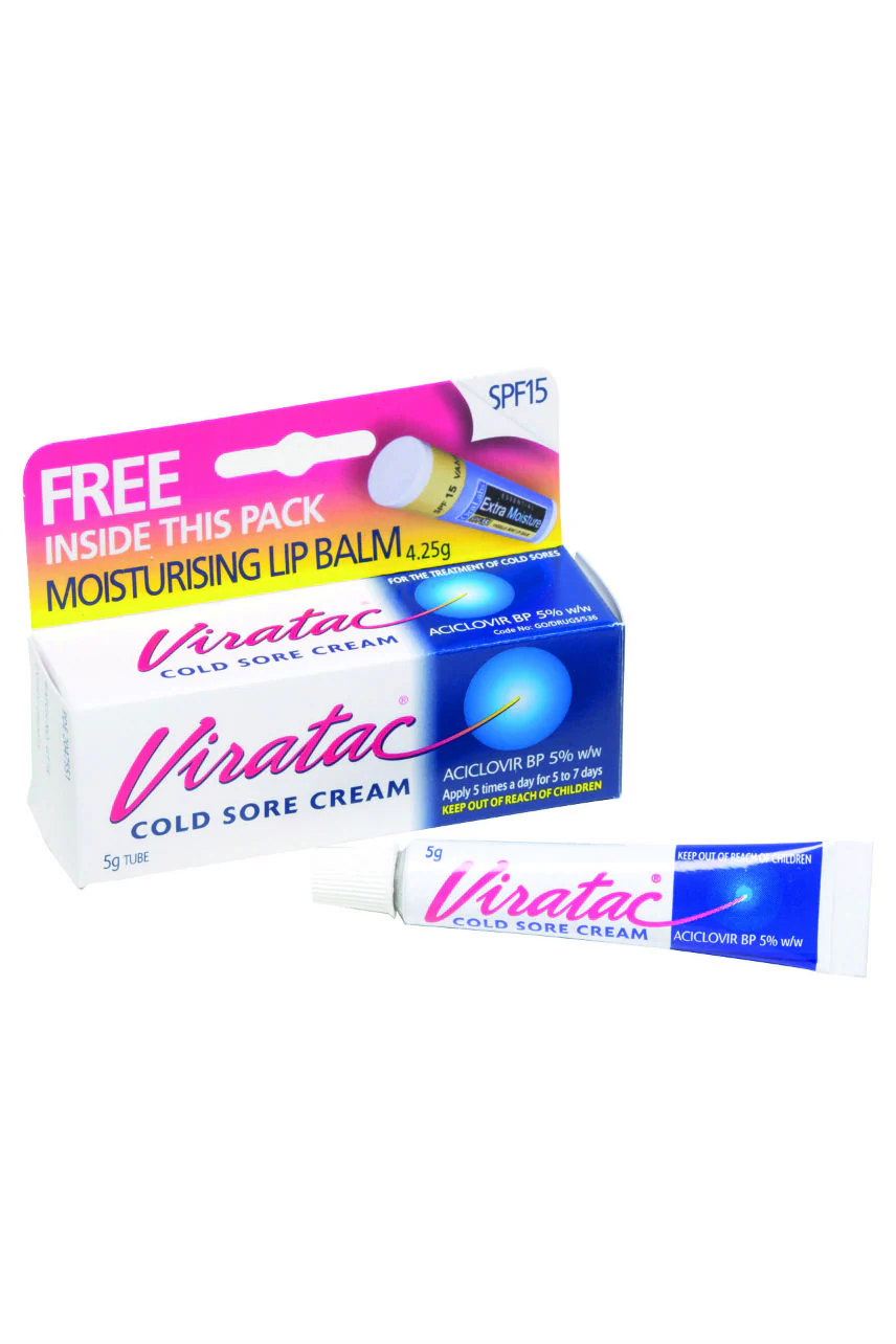 VIRATAC Cold Sore Cream 5% 5g + Lip Balm