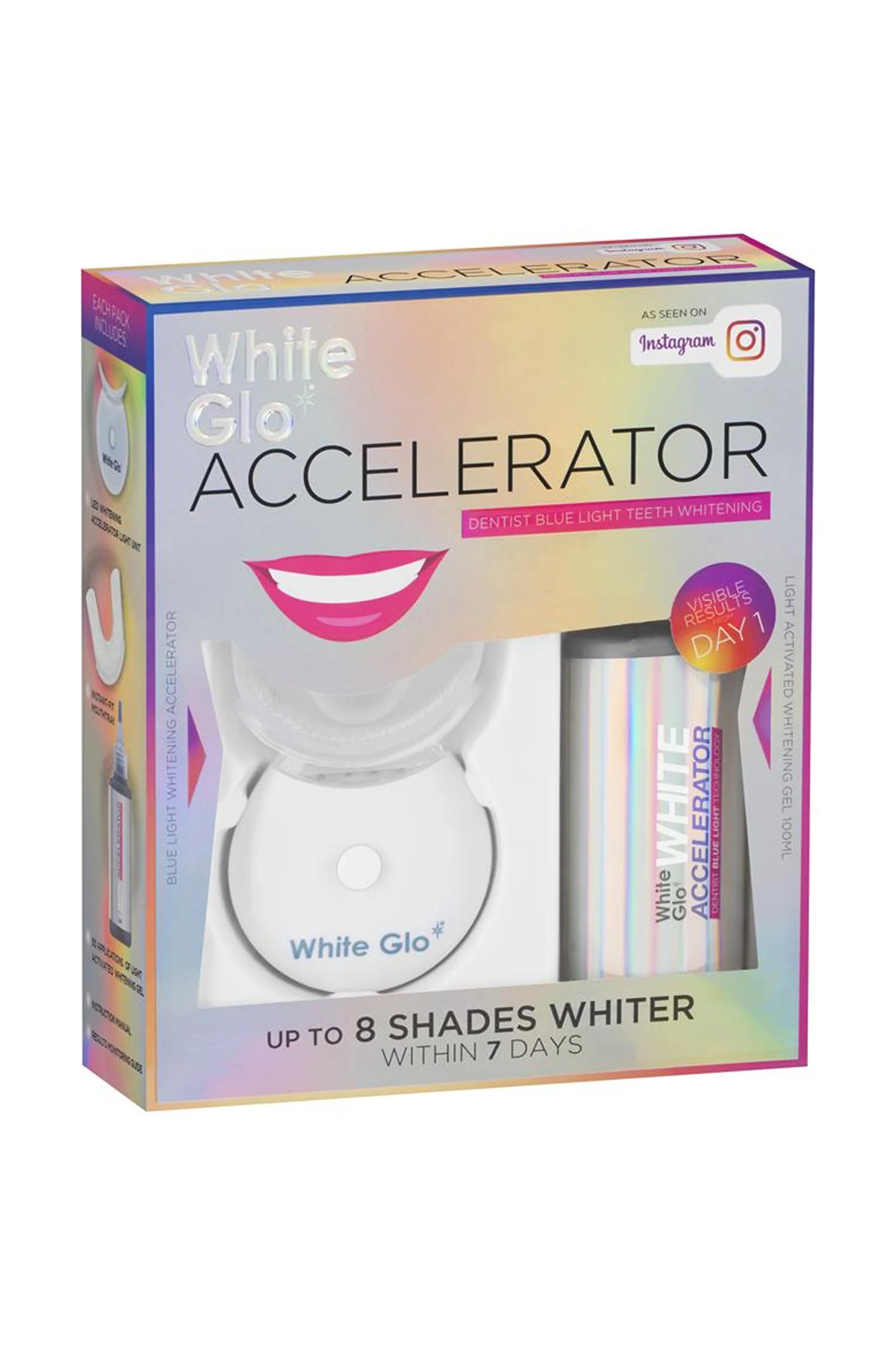 WHITE GLO Accelerator Blue Light Teeth Whitening System