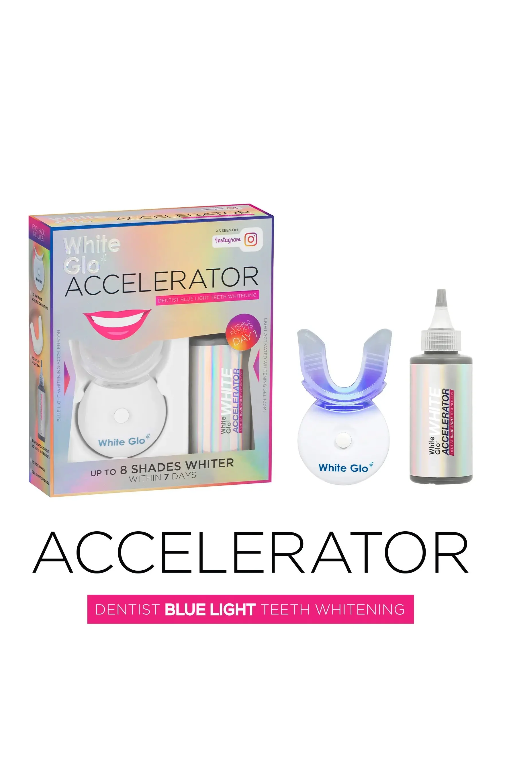 WHITE GLO Accelerator Blue Light Teeth Whitening System - Image 2